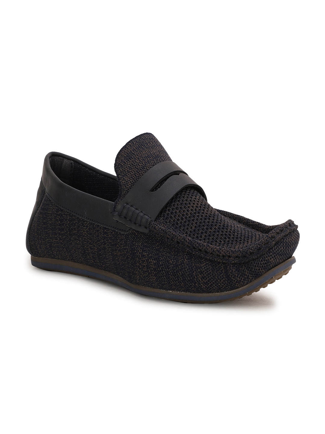 Bata Men Navy Blue Textured Slip-On Sneakers