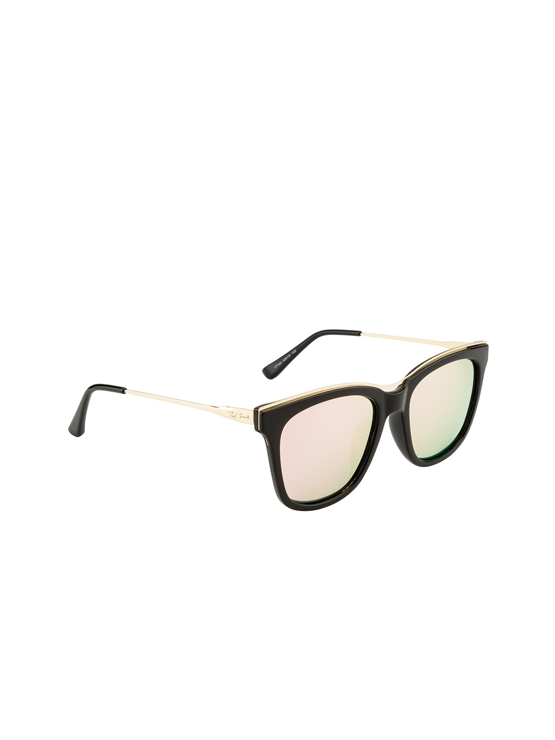 Ted Smith Women Pink Lens & Gold-Toned Cateye Sunglasses with Polarised Lens TSP-17140S