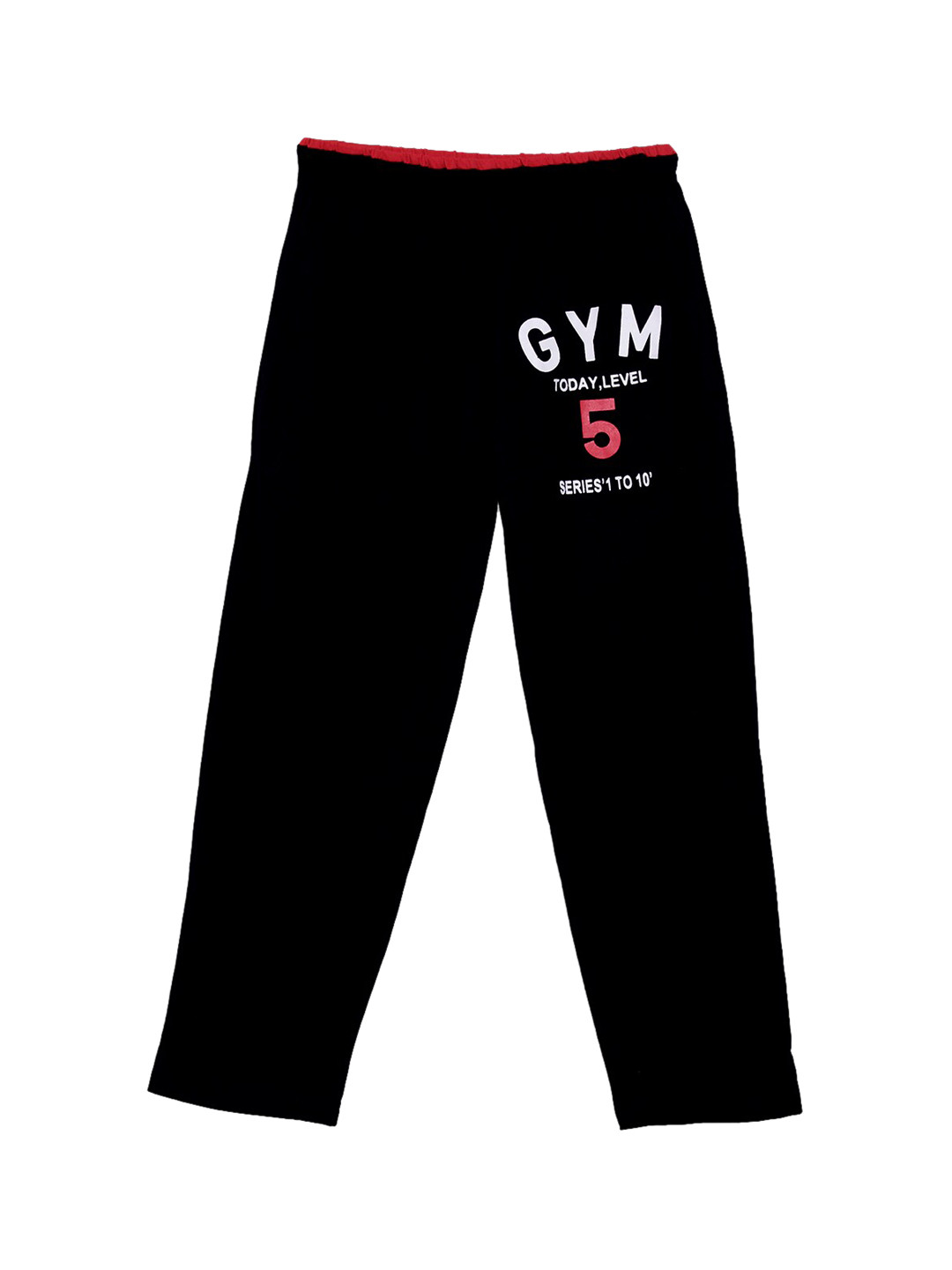 SWEET ANGEL Girls Black Printed Pure Cotton Track Pants