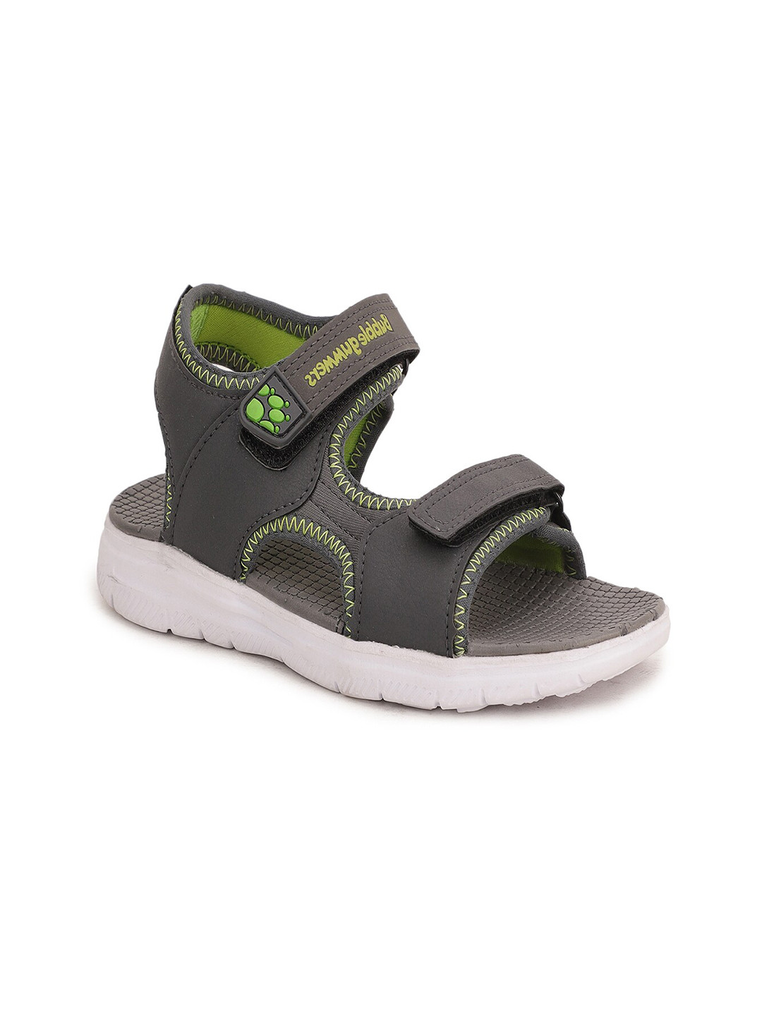 Bubblegummers Boys Grey & Black PU Comfort Sandals