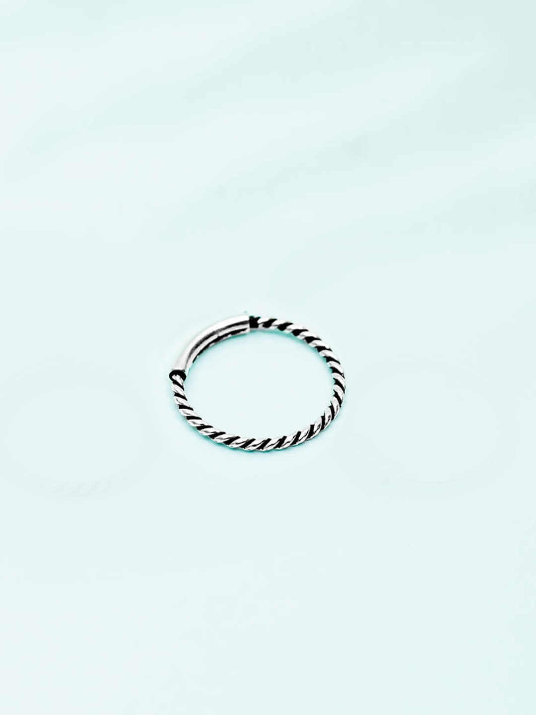 Zavya  925 Sterling Silver Oxidised Silver-Plated Nose Ring