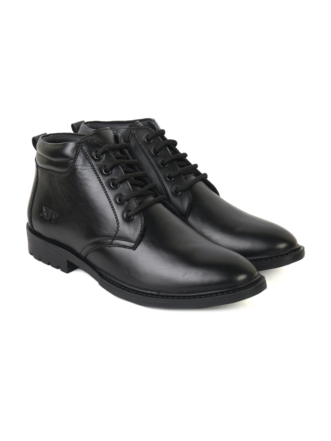 XHUGOY Men Black Solid Formal Boots
