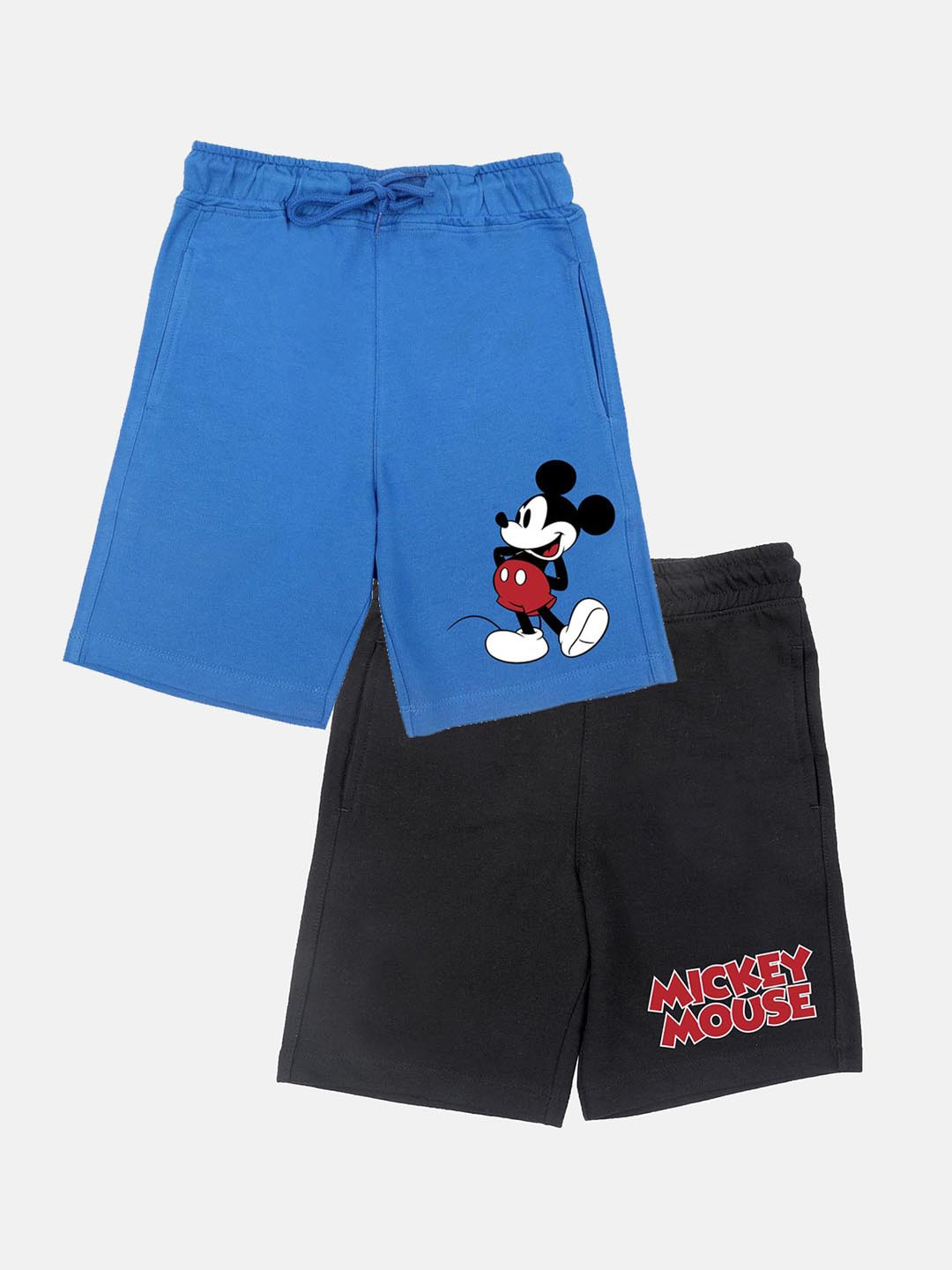 YK Disney Boys Blue Printed Mickey Mouse Lounge Shorts