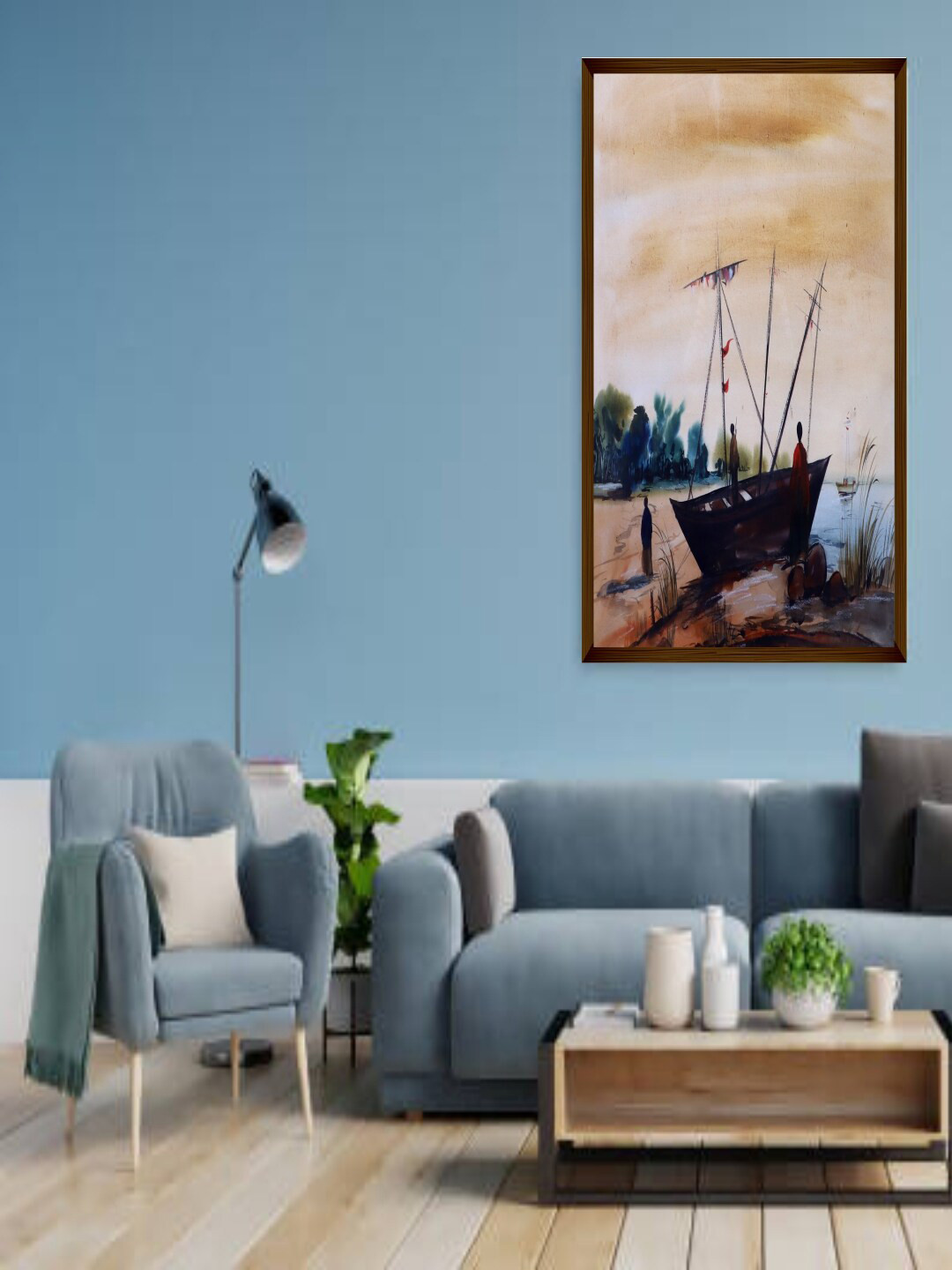 The Art House Yellow & Brown Abstract Wall Art