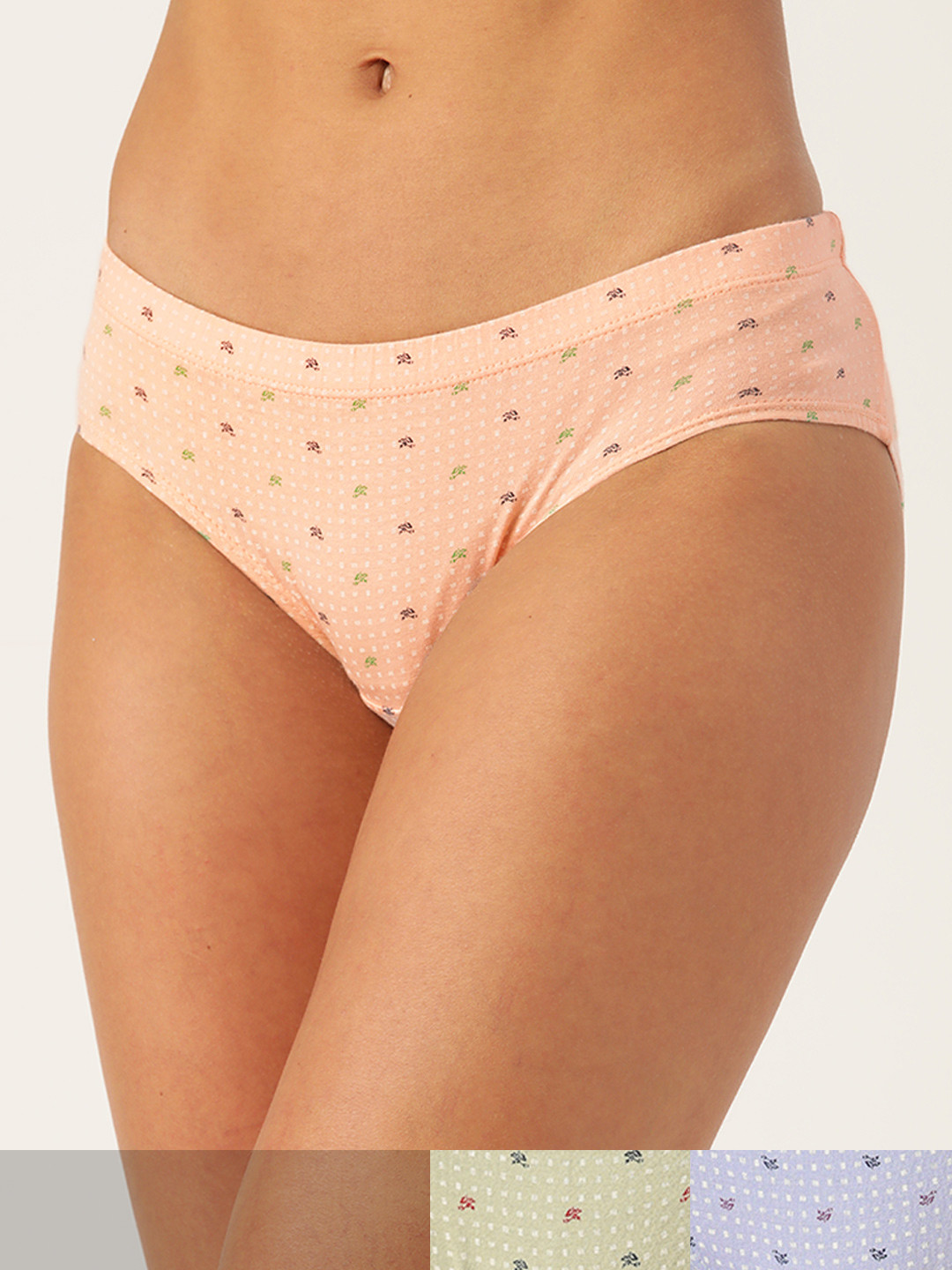 Leading Lady Women Pack of 3 Printed Pure Cotton Hipster Briefs HP-9040