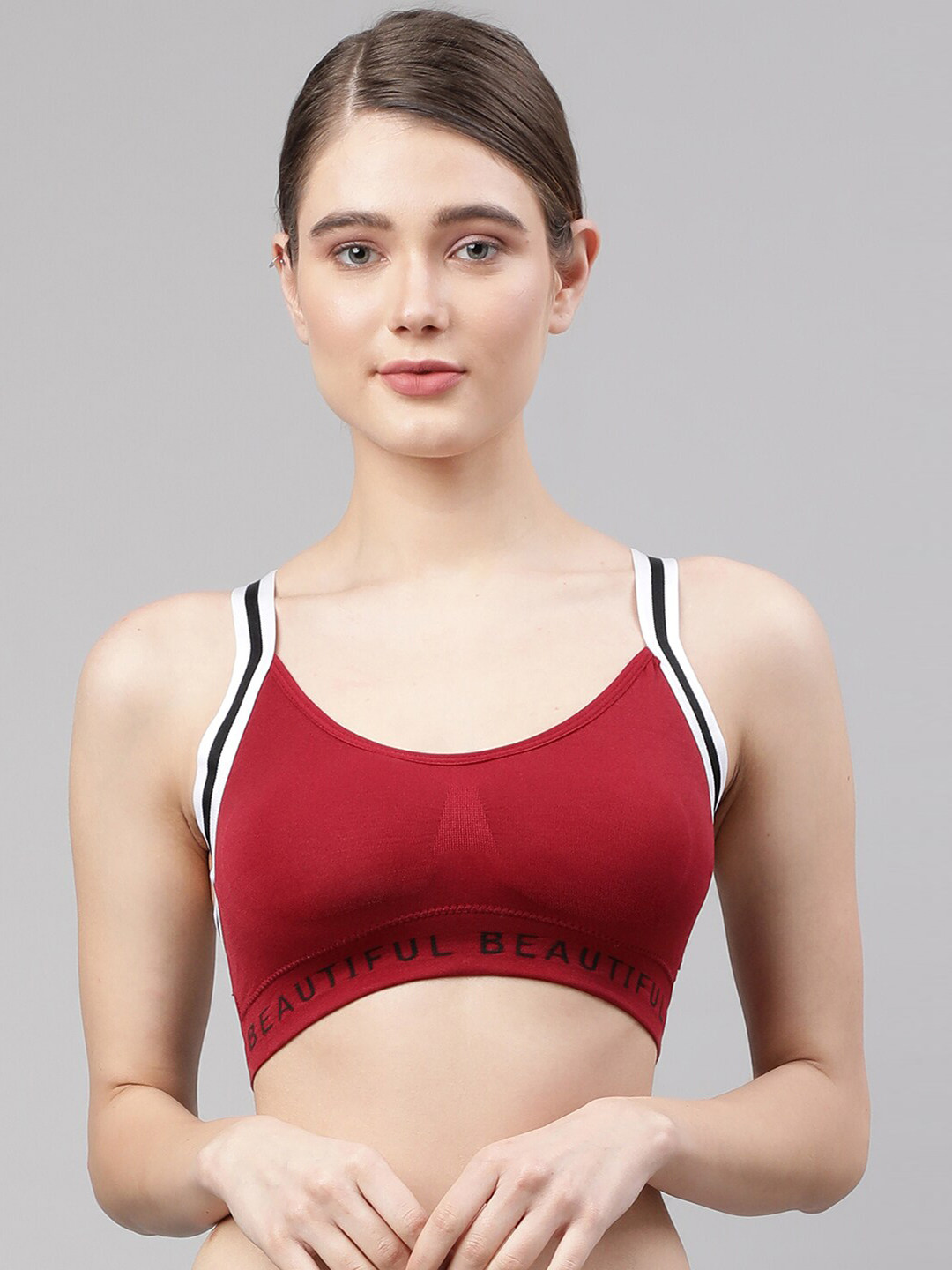 PrettyCat Women Maroon Lightly Padded High Performance Running Bra