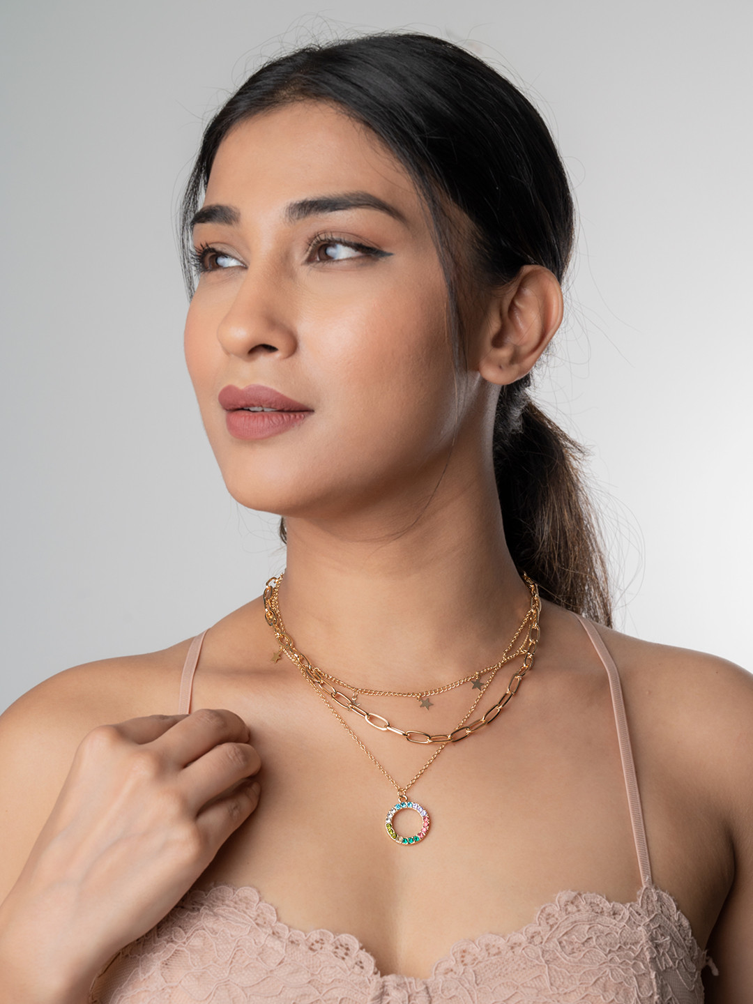 WHITE LIES Gold-Toned Multi-layer Necklace