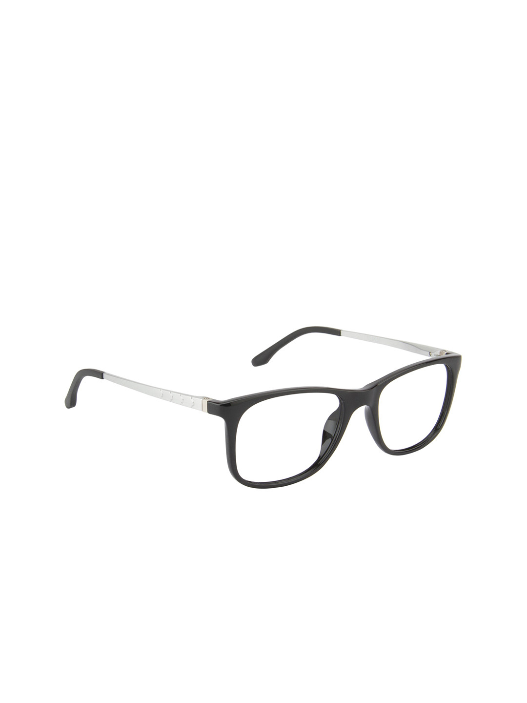 Ted Smith Unisex Black & Silver-Toned Full Rim Wayfarer Frames TSF9026_C1
