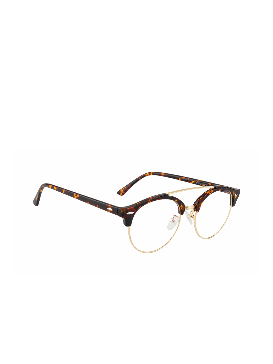 Ted Smith Unisex Brown & Gold-Toned Full Rim Round Frames TSF-TR-9178_C1-Brown