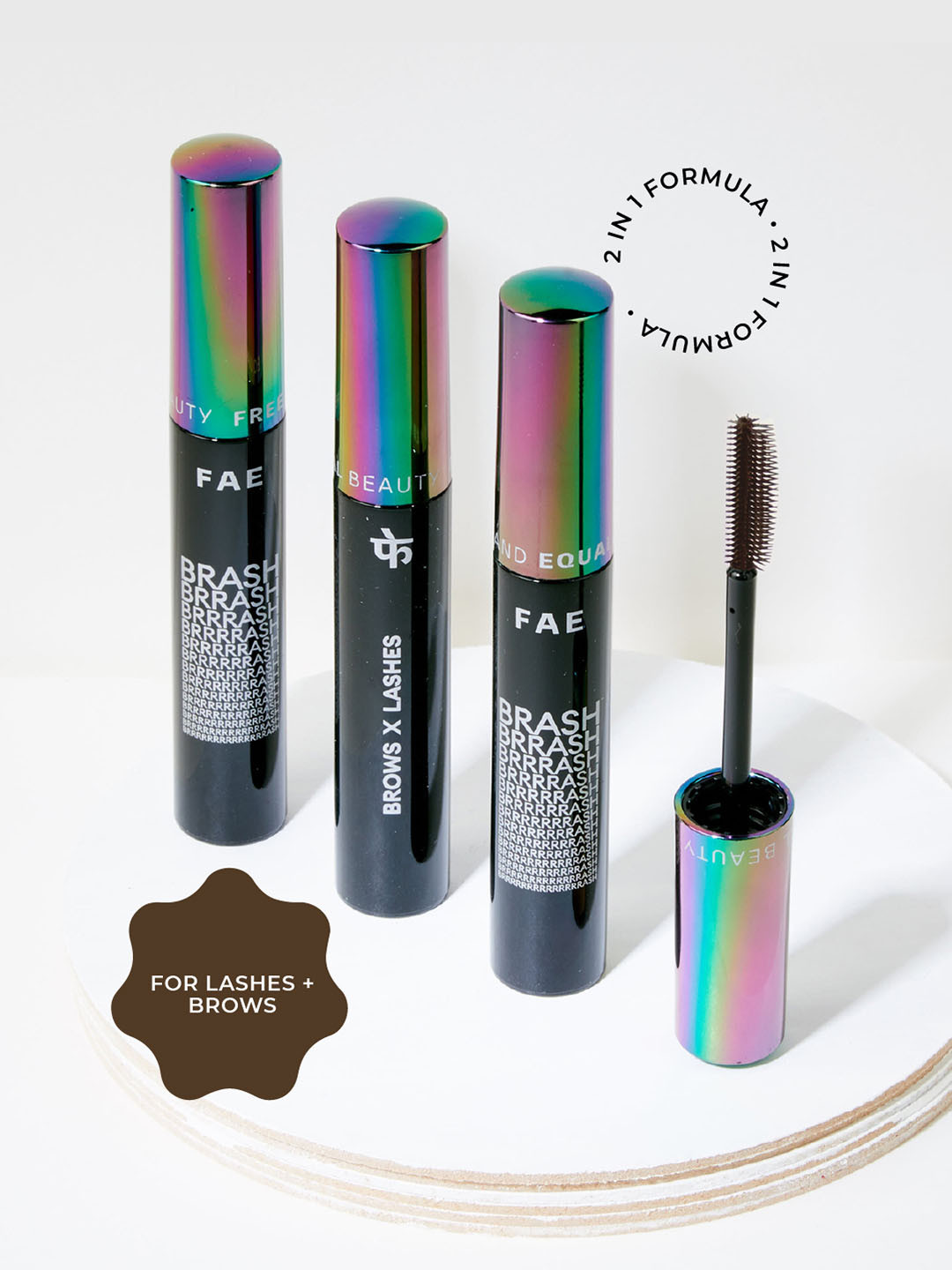 FAE BEAUTY Brown Brash Brows x Lashes 2-In-1 Mascara + Brow Gel - Dark Brown
