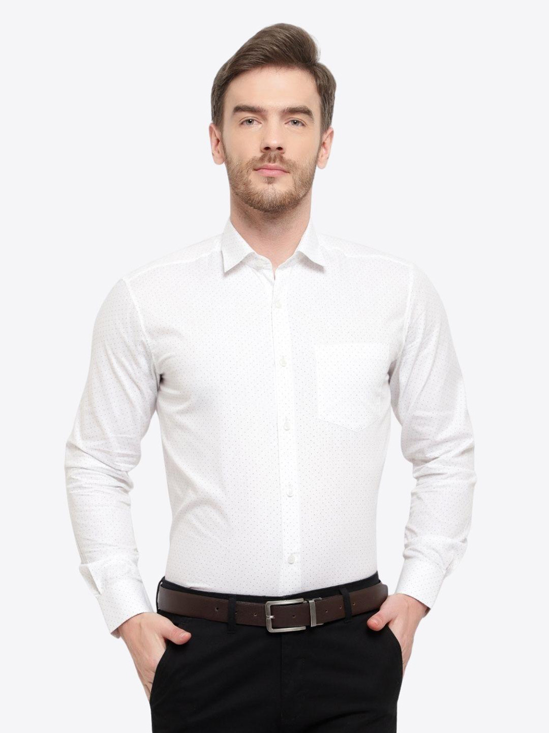 D Kumar Men White Standard Formal Cotton Shirt