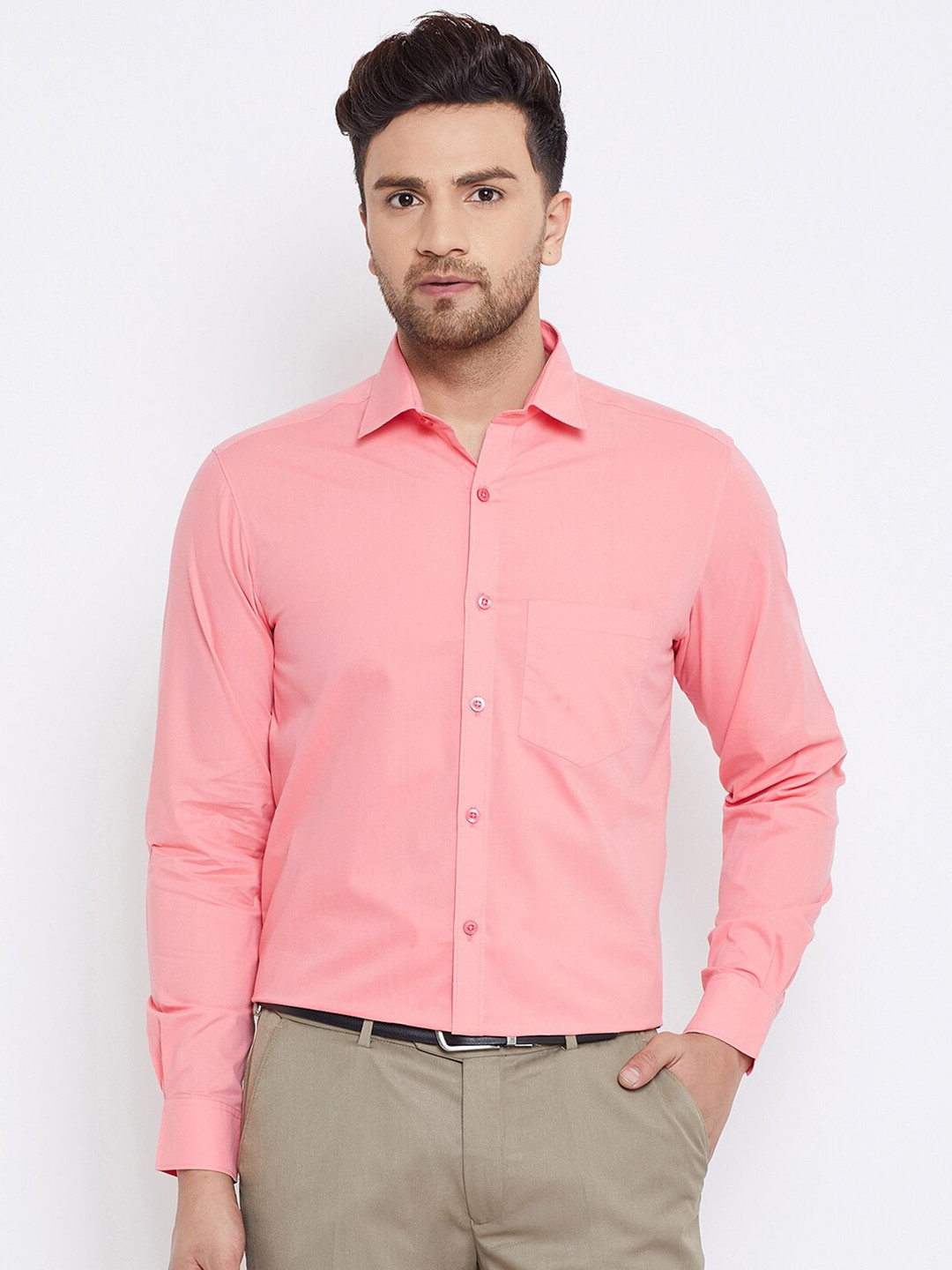 D Kumar Men Pink Standard Cotton Casual Shirt