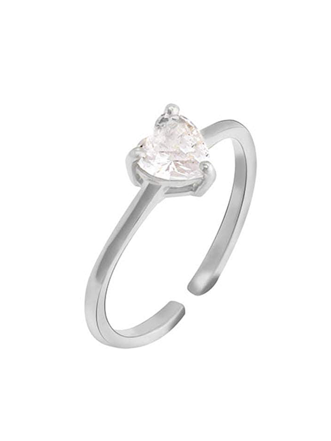 GIVA 925 Sterling Silver Rhodium Plated Heart's Paradise Adjustable Ring