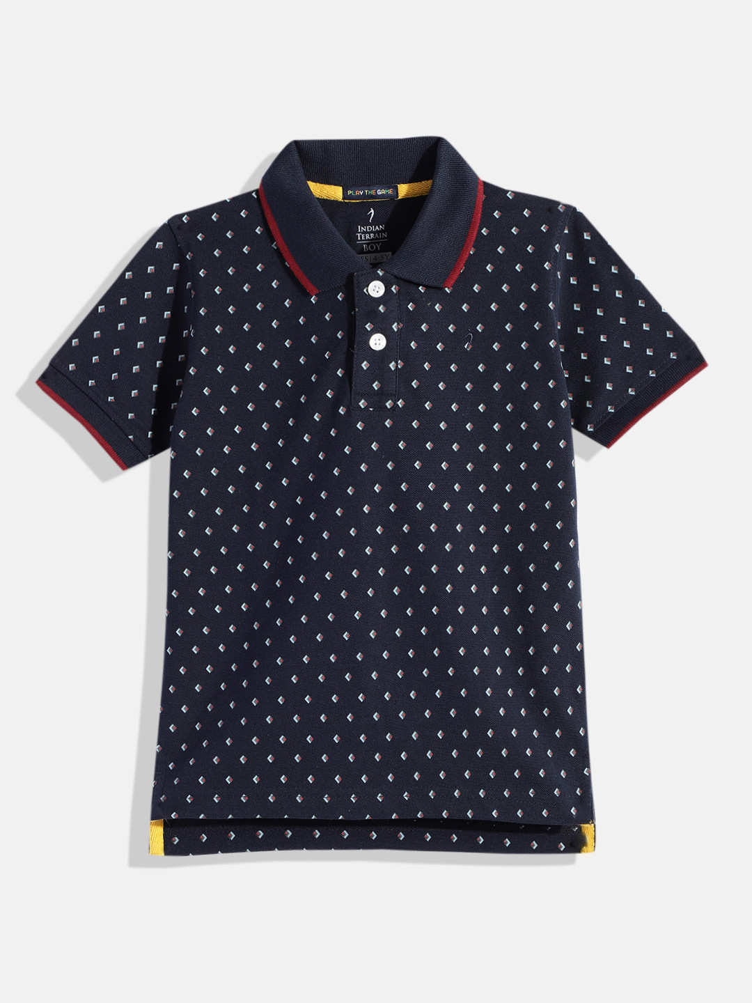 Indian Terrain Boys Conversational Printed Polo Collar T-shirt