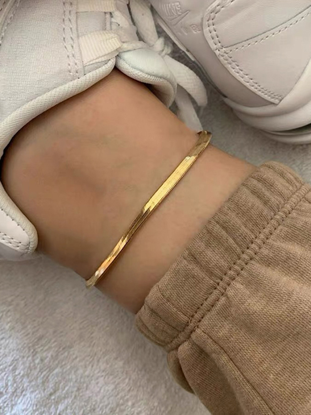 WHITE LIES Gold-Plated Gold-Toned Snake Charm anklet