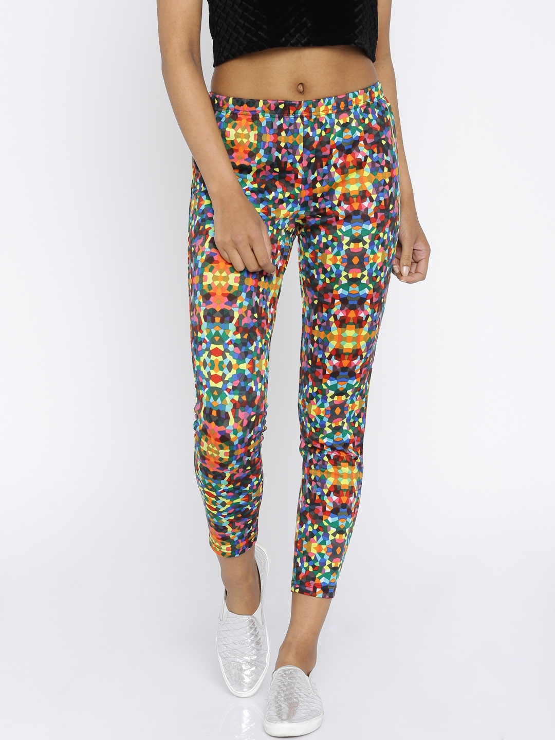 Printed jeggings hot sale myntra