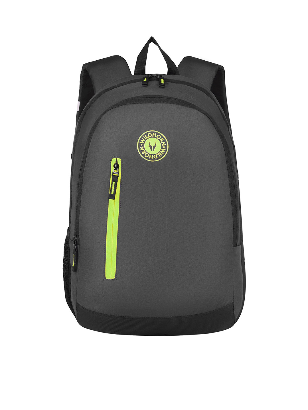 WildHorn Unisex Grey & Black Laptop Backpack with Compression Straps