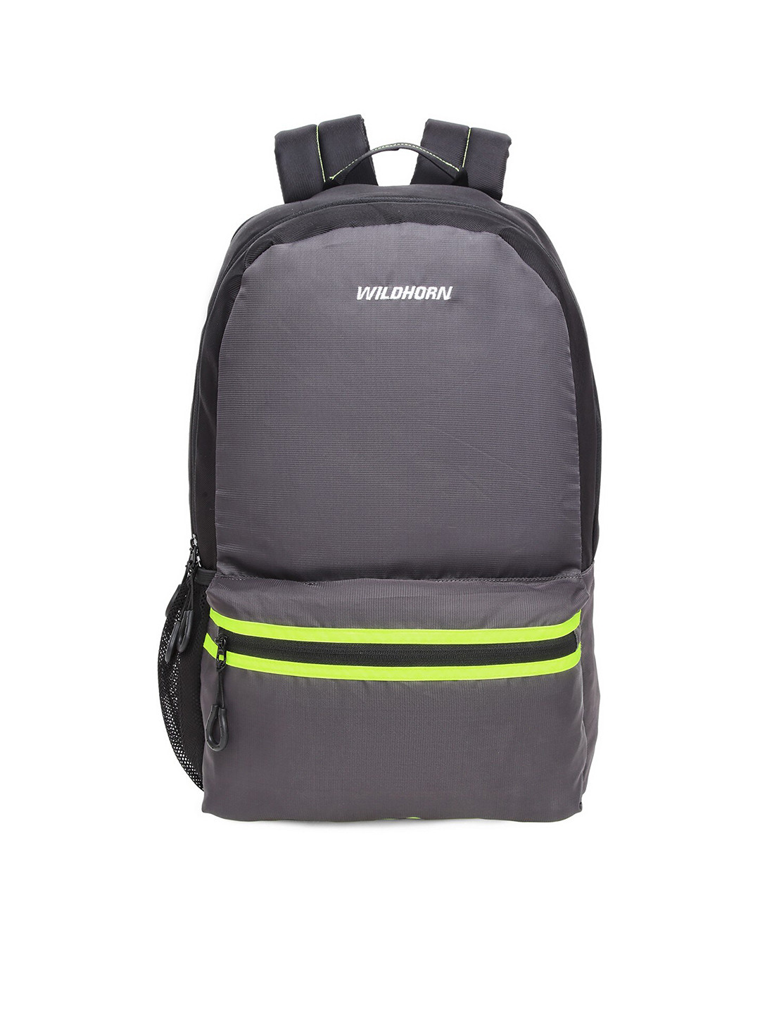 WildHorn Unisex Grey Colourblocked Backpack with Compression Straps