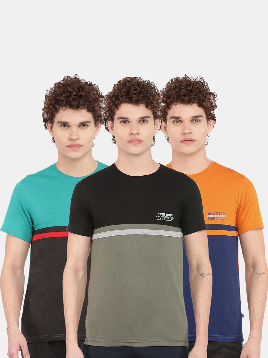 Dollar Men Round Neck Cut and Sew Paneled  T-Shirt