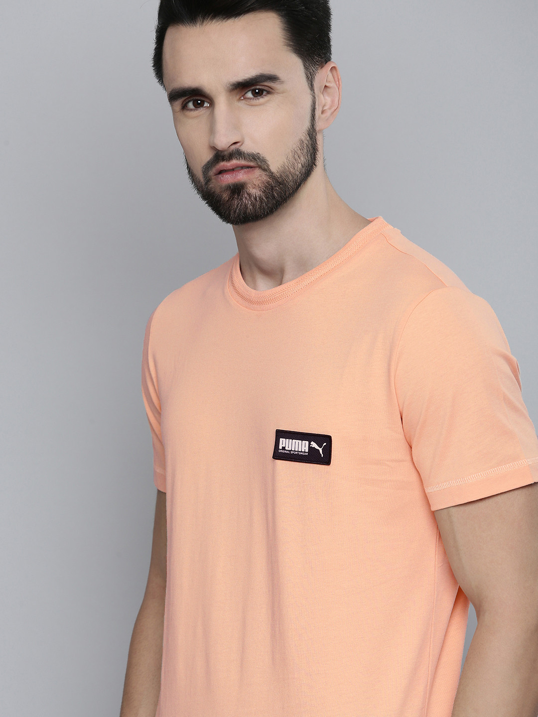 Puma Men Pink Sand Brand Logo Printed Casual T-shirt