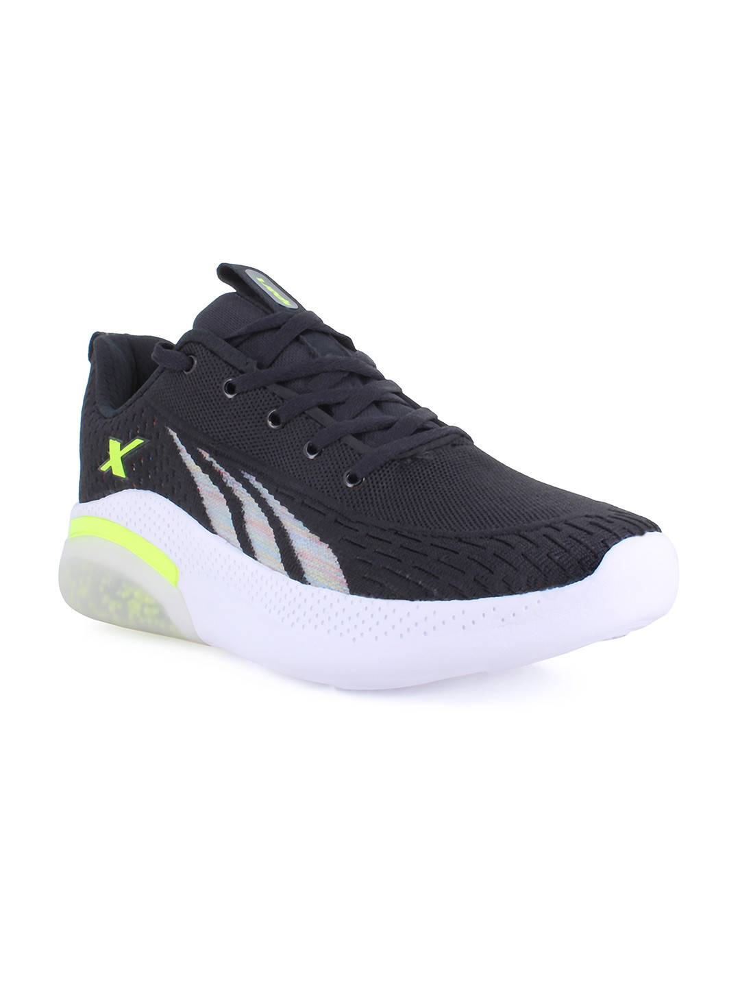 Sparx Men Black & White Mesh Running Non-Marking Shoes