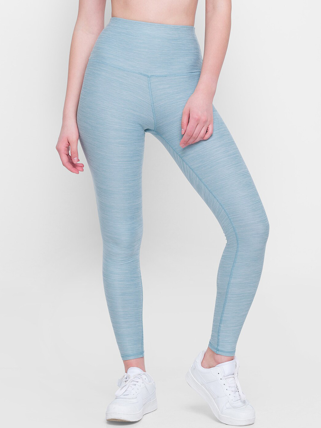 Candyskin Women Blue Solid Dry-Fit Tights