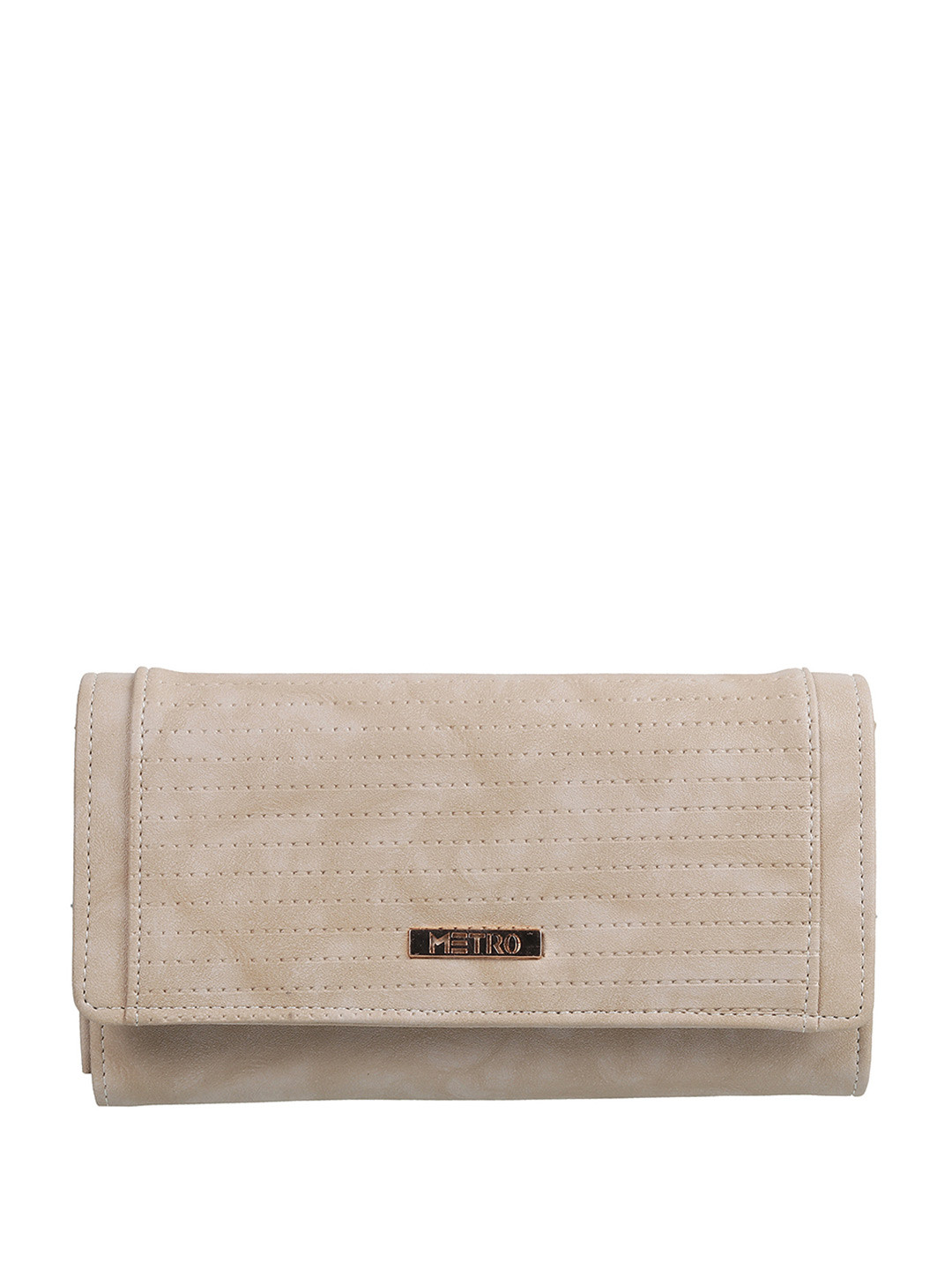 Metro Women Beige-Coloured Purse Clutch