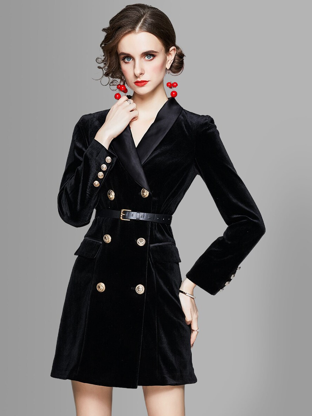 JC Collection Women Black Mini Dress