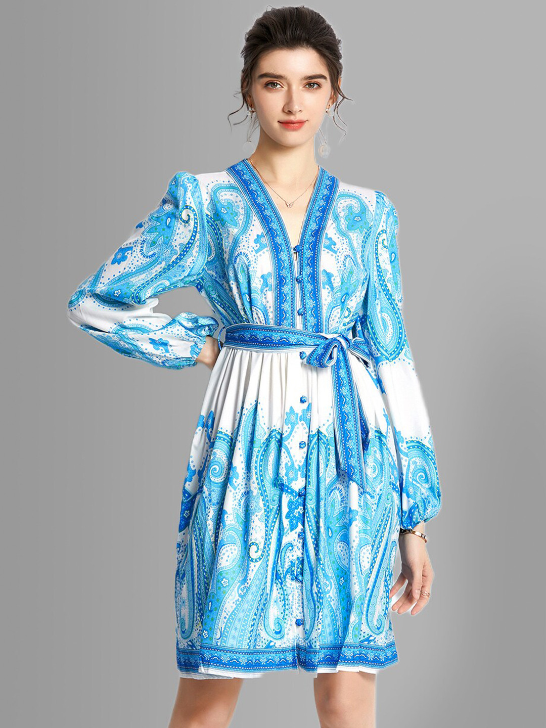JC Collection Blue Bohemian Dress