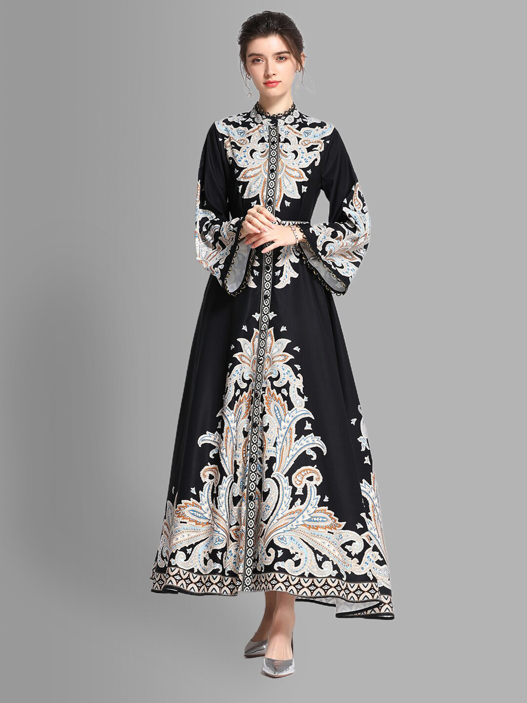 JC Collection Ethnic Motifs Printed Maxi Dress