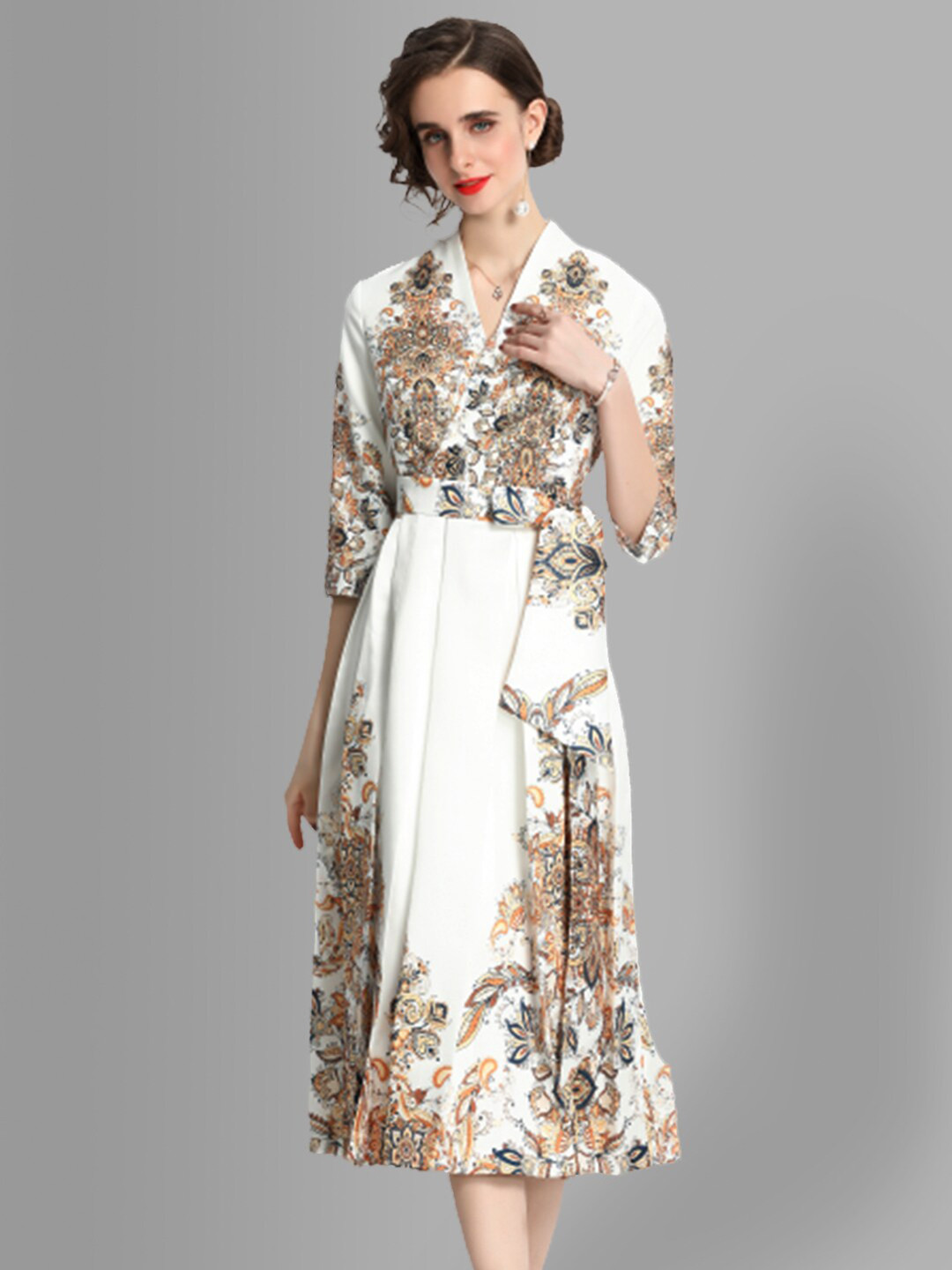 JC Collection White Bohemian Midi Dress