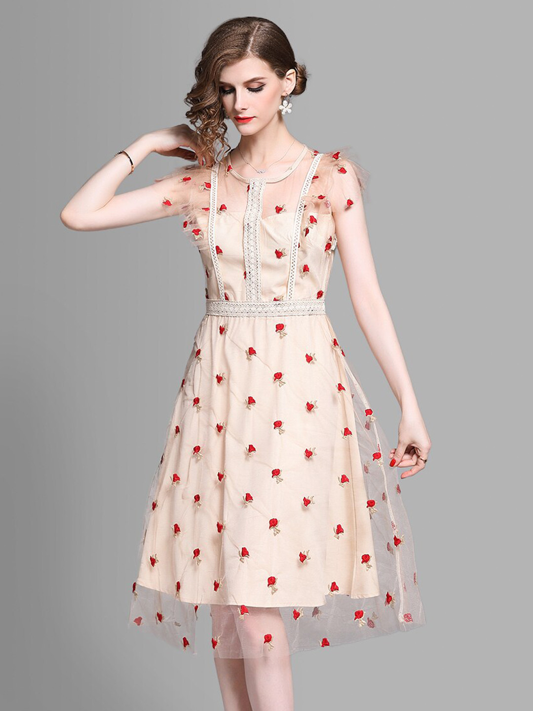 JC Collection Multicoloured Polka Dots Dress