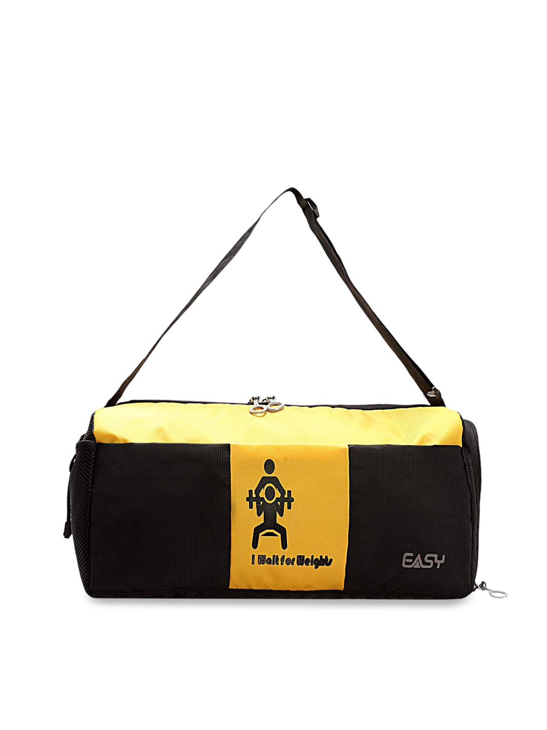 EASY Black & Yellow Colourblocked Gym Bag