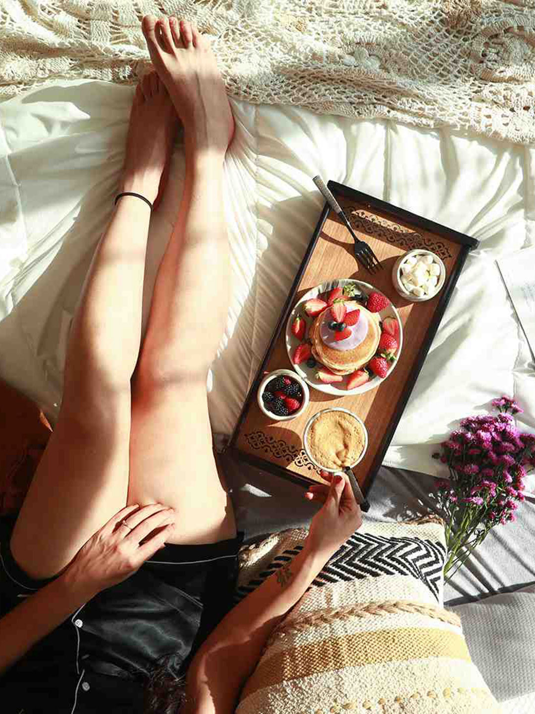 Wonderchef Brown Solid Casablanca Damask Reversible Medium Tray