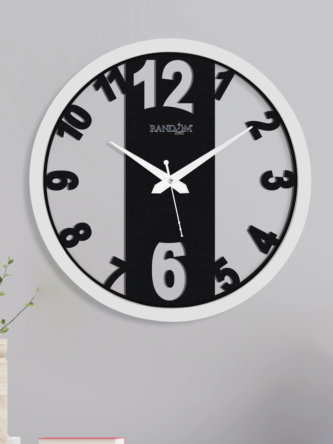 RANDOM Black & White Contemporary Wall Clock