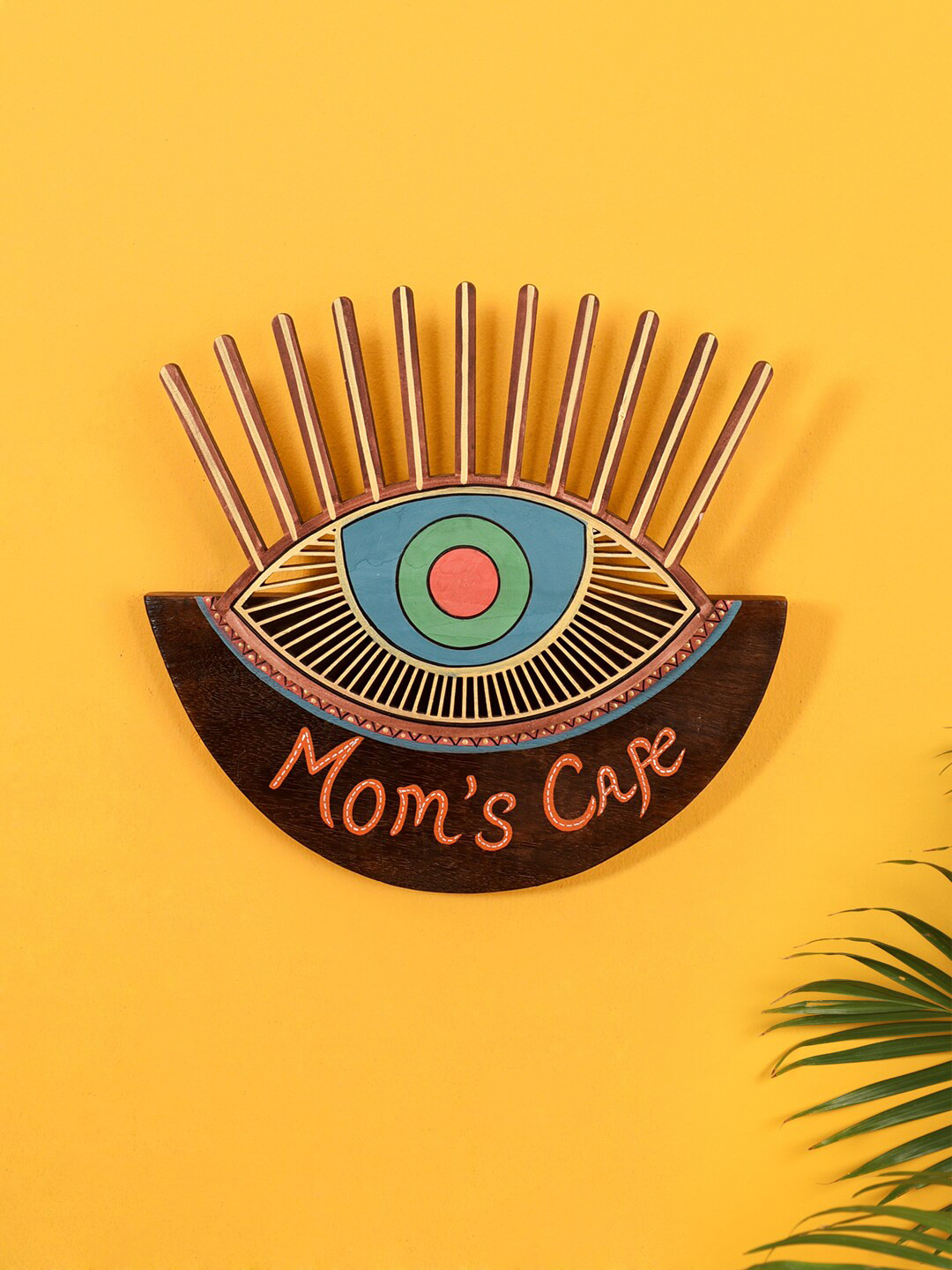 AAKRITI ART CREATIONS Mom's Cafe Totem Wood Matte Hanging Hall Abstract Wall Decor-9.1In