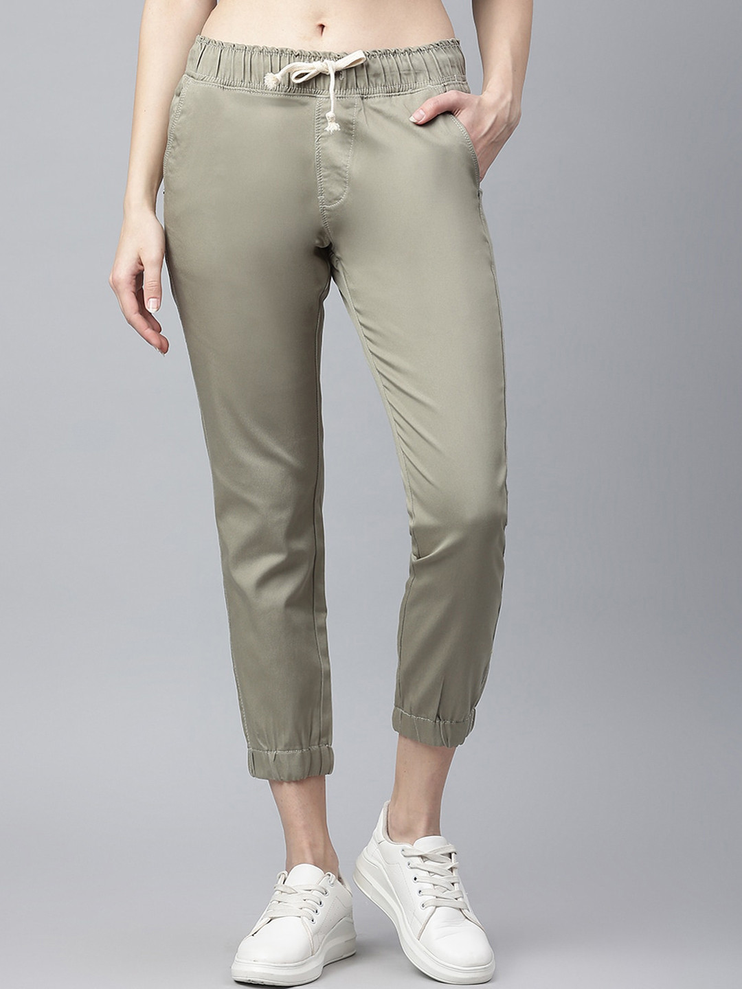 Code 61 Women Taupe Jogger Stretchable Jeans