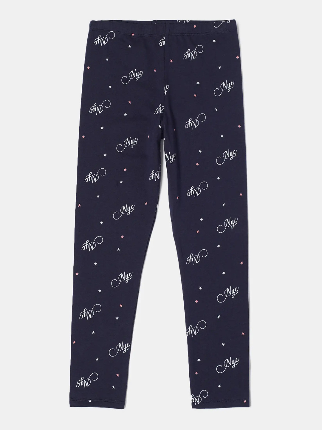 Jockey Girls Super Combed Cotton Elastane Stretch Printed Slim Fit Leggings-UG08