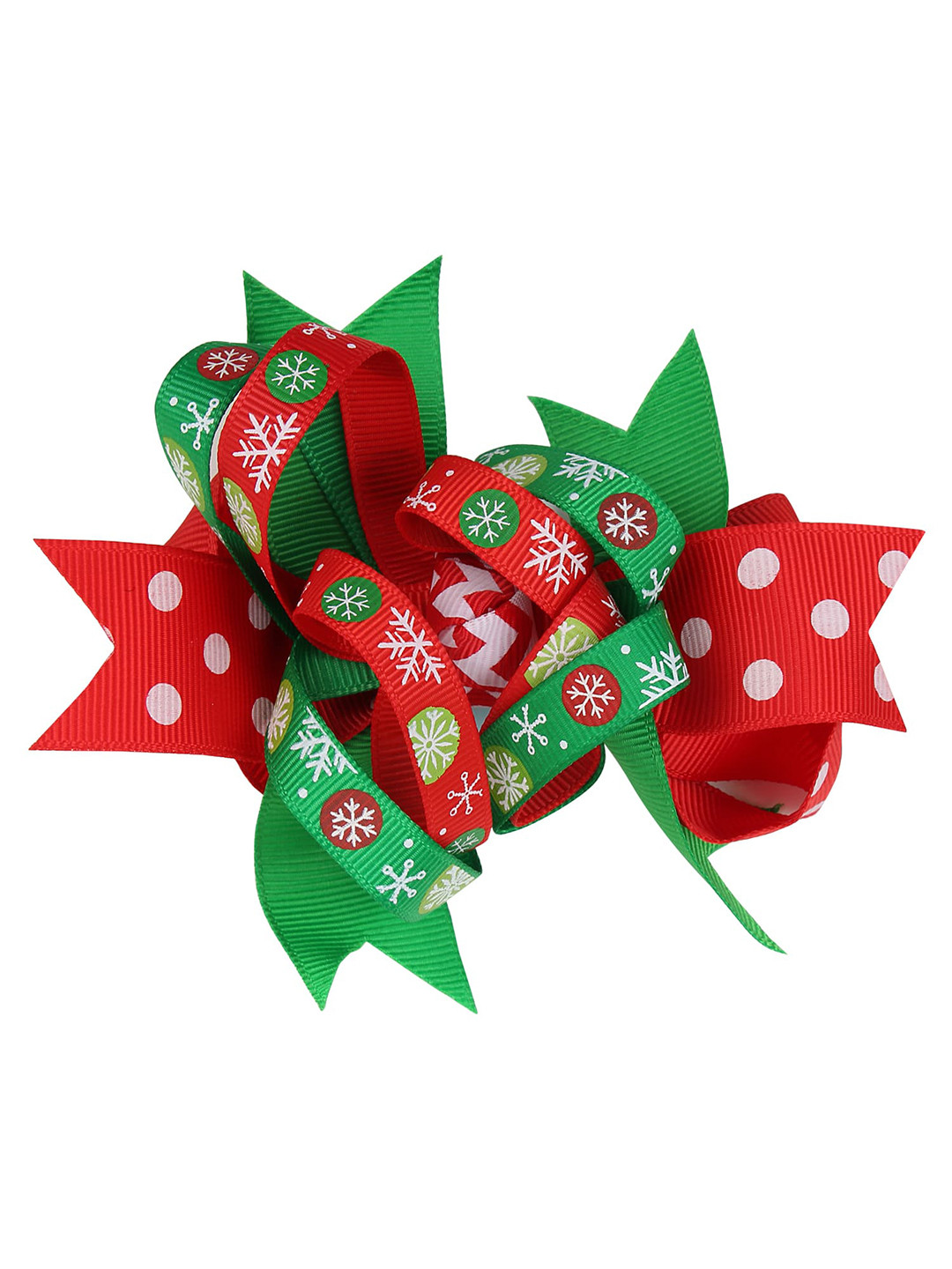 Arendelle Christmas Grosgrain Ribbons Red Green Hair Clip Bow