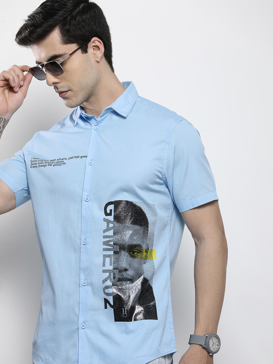 The Indian Garage Co Men Regular Fit Typography Printed Resortwear Shirt