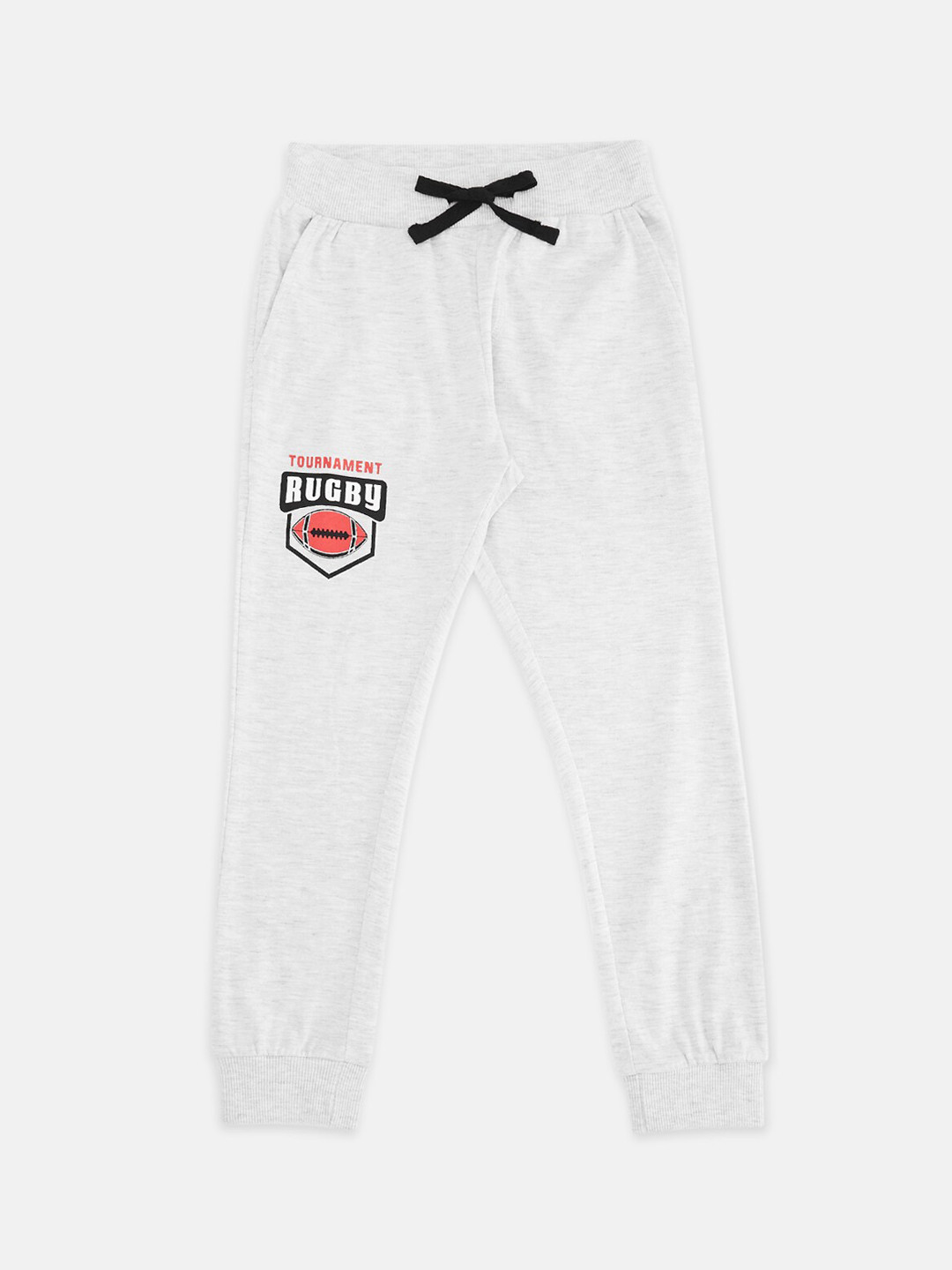 Pantaloons Junior Boys Grey Melange Solid Pure Cotton Track Pants