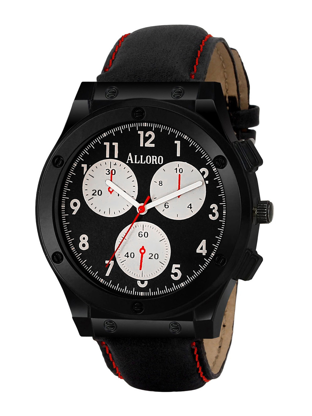 ALLORO Men Black Dial & Black Straps Analogue Watch ALB624
