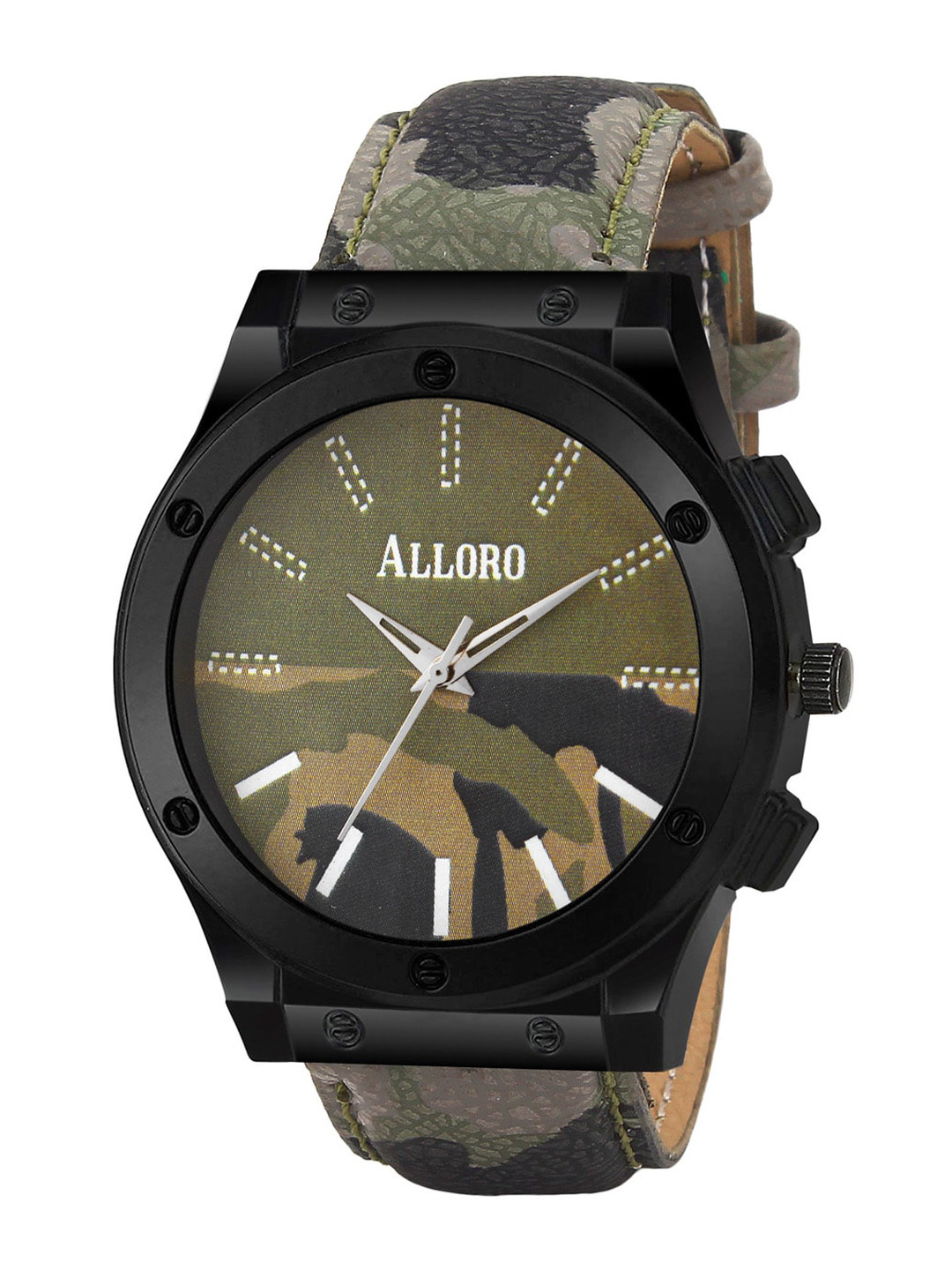 ALLORO Men Multicoloured Printed Dial & Multicoloured Straps Analogue Watch ALA605