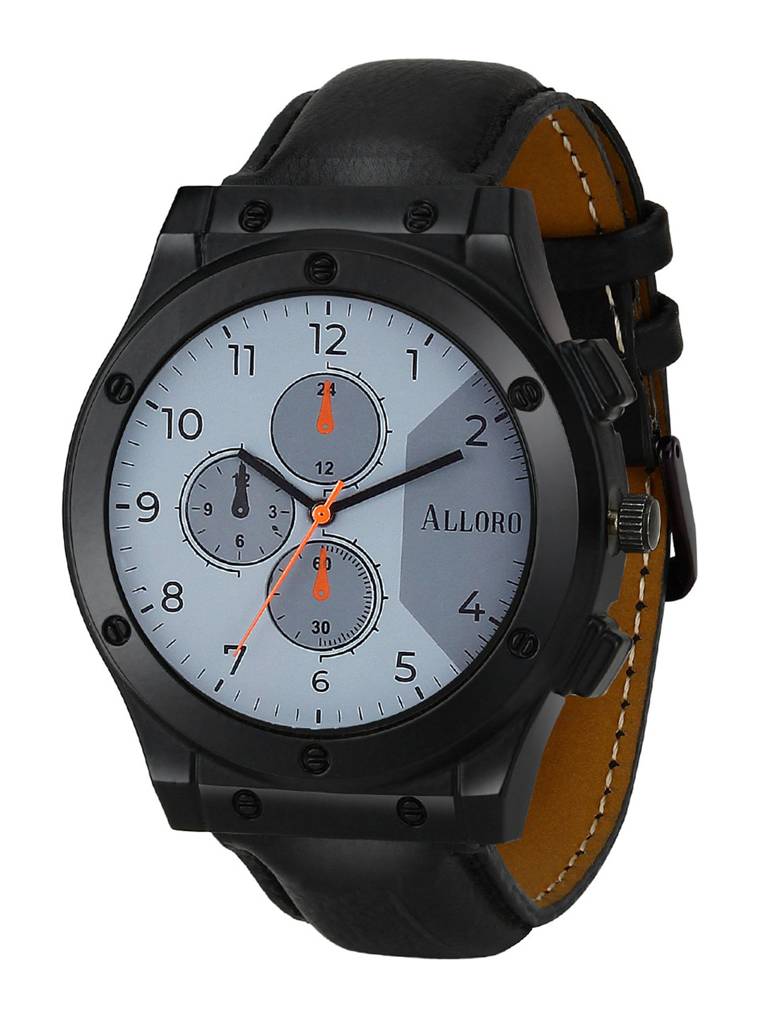 ALLORO Men White Printed Dial & Black Straps Analogue Watch