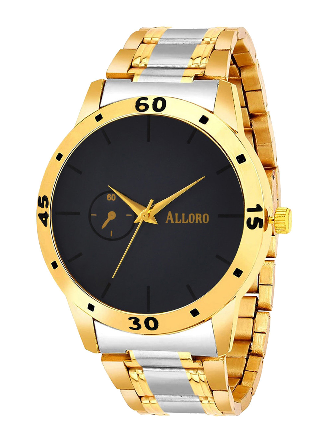 ALLORO Men Gold-Plated  Dial & Stainless Steel Straps Analogue Wrist Watch
