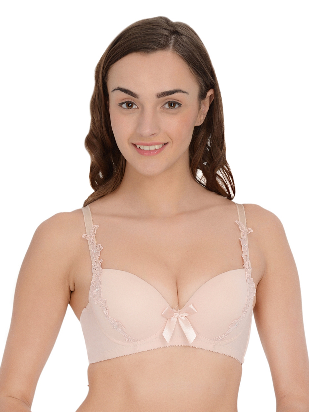 Da Intimo Black & Beige Printed Push-Up Bra