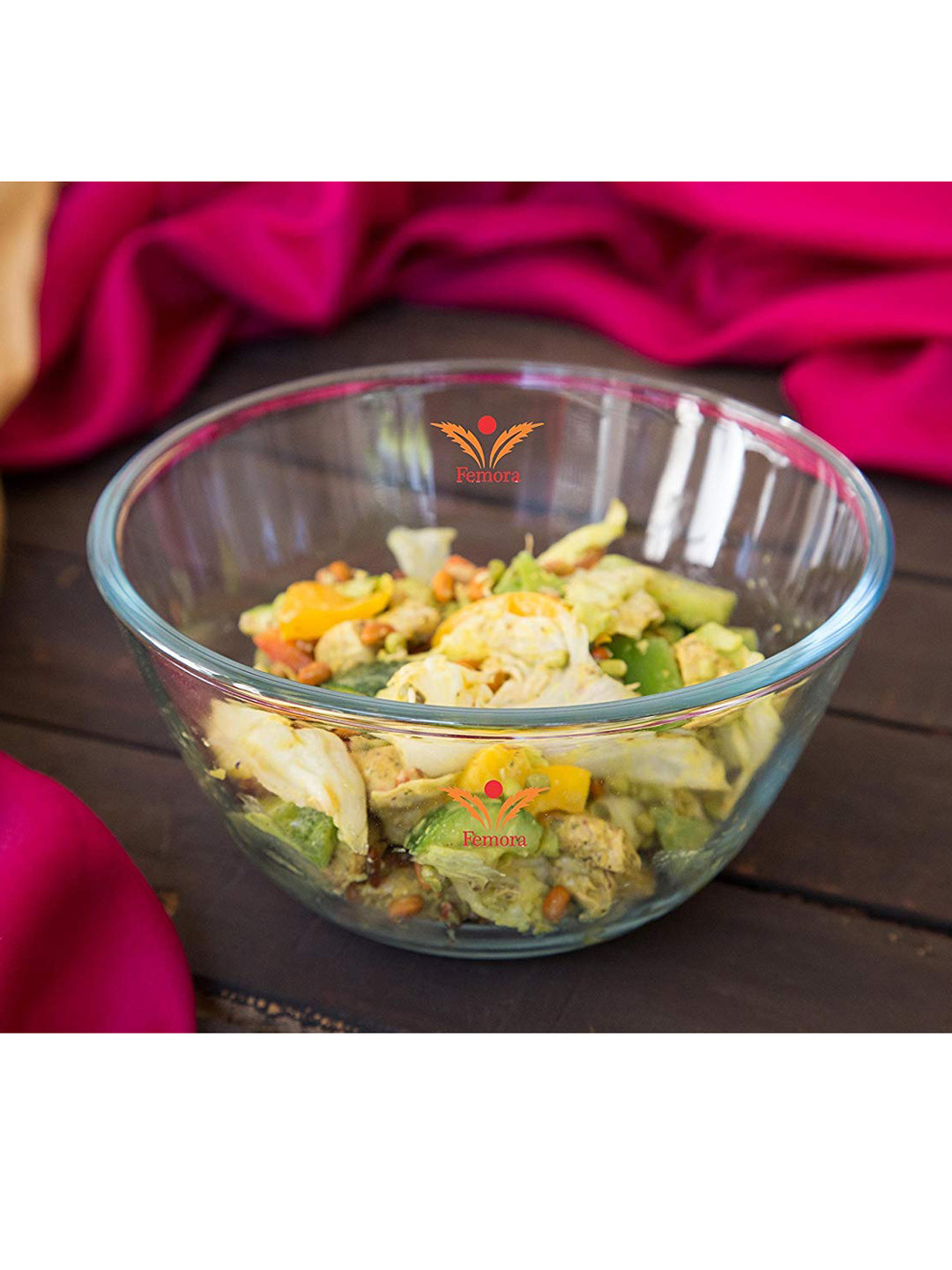 Femora Transparent Borosilicate Glass Mixing Bowl