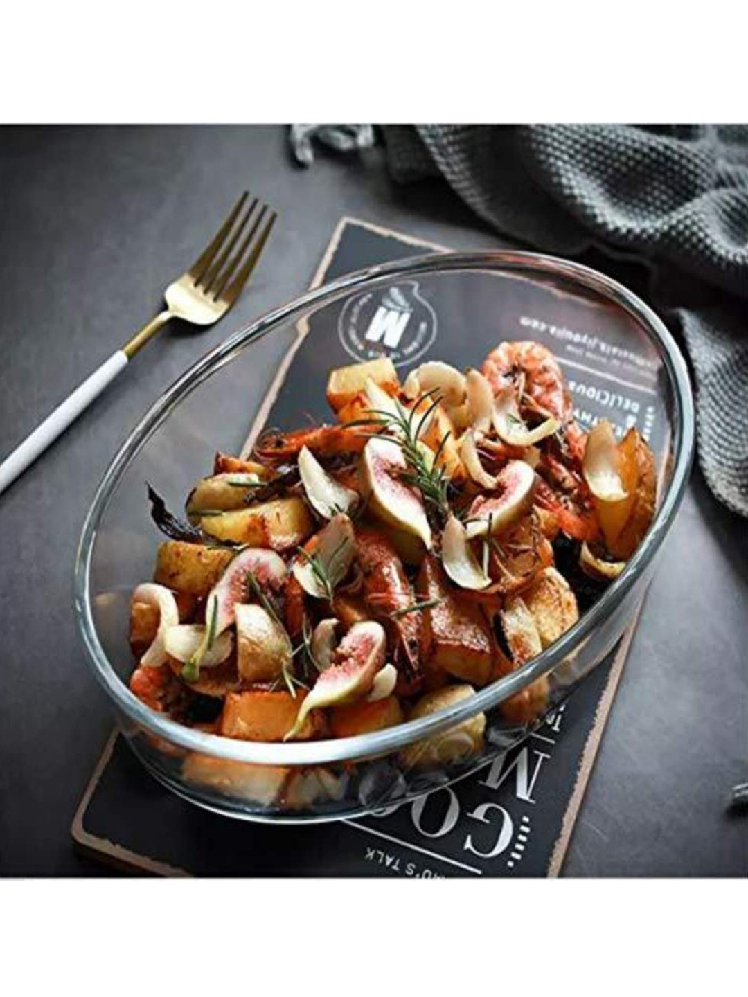 Femora Set of 2 Transparent Borosilicate Glass Oval Baking Dish