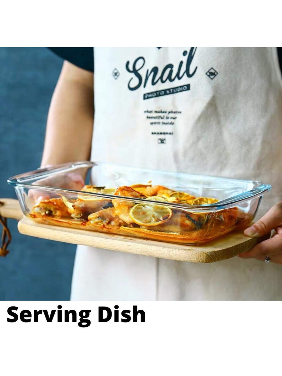 Femora Transparent Borosilicate Glass Microwave Safe Rectangle Baking Dish- 1600 ml