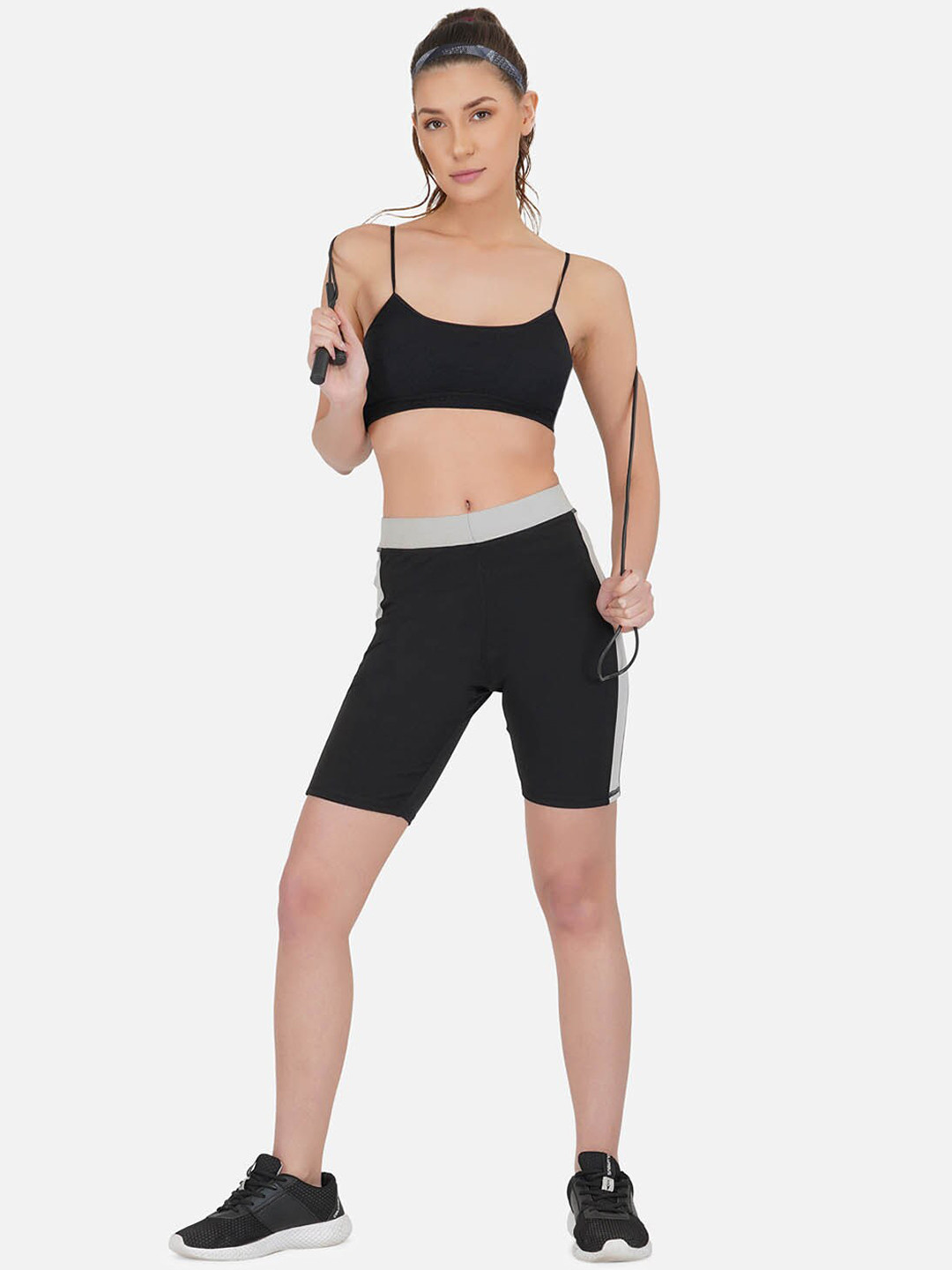 IMPERATIVE Women Black Slim Fit Biker Shorts